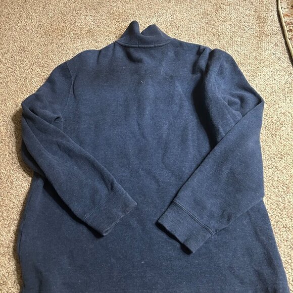 POLO Ralph Lauren Blue 1/4 Zip Men's L Pullover Knit Sweater – Orange Pony - Picture 8 of 10